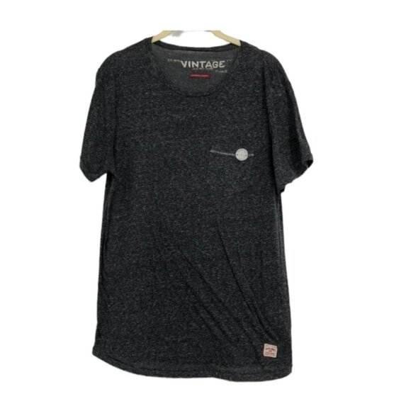 Jack and Jones vintage heathered charcoal SS tee chest pocket LG - Picture 1 of 13